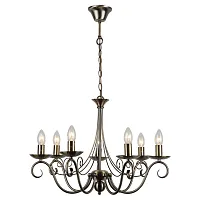 Люстра подвесная Roosevelt GRLSP-9942 Lussole без плафона на 7 ламп, основание бронзовое в стиле классический Люстра подвесная Roosevelt GRLSP-9942 Lussole без плафона на 7 ламп, основание бронзовое в стиле классический